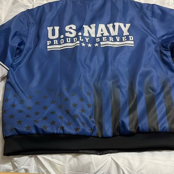 U.S. Navy Veteran Blue Bomber Jacket Size 2XL - Picture 6 of 12
